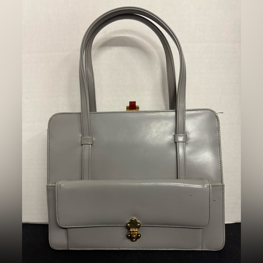 Elegant Gray Dofan vintage mid century handbag